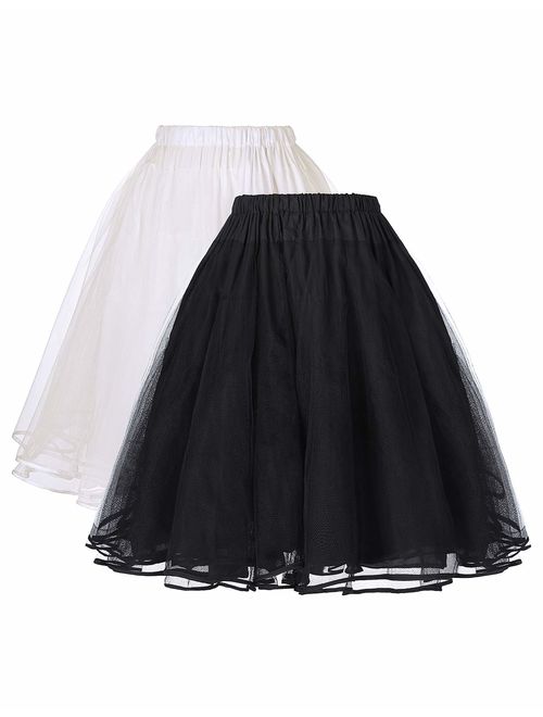 Belle Poque Women's Petticoat Crinoline 50's Christmas Tutu Underskirts (2 Layers)