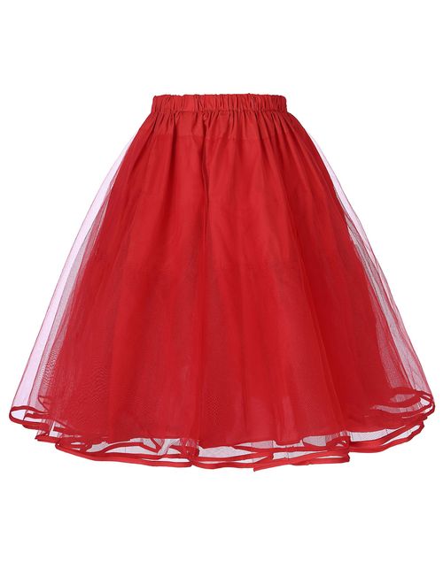 Belle Poque Women's Petticoat Crinoline 50's Christmas Tutu Underskirts (2 Layers)