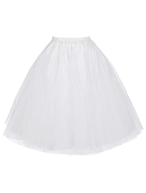 Belle Poque Women's Petticoat Crinoline 50's Christmas Tutu Underskirts (2 Layers)