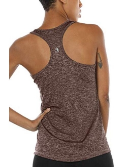 icyzone Workout Tank Tops for Women - Racerback Athletic Yoga Tops, Running Exercise Gym Shirts