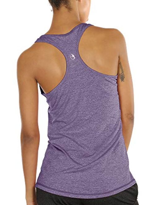 icyzone Workout Tank Tops for Women - Racerback Athletic Yoga Tops, Running Exercise Gym Shirts