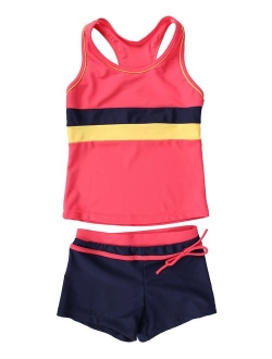 JerrisApparel Little Girls' Summer Two Piece Boyshort Tankini Kids Swimsuit