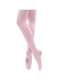 MANZI Womens Girls Solid Color Comfortable Convertible Ballet Tights 1-3 Pairs Pack