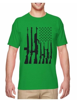 Haase Unlimited Machine Gun American Flag - 2nd Amendment Men's T-Shirt