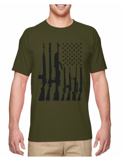 Haase Unlimited Machine Gun American Flag - 2nd Amendment Men's T-Shirt