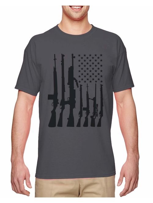 Haase Unlimited Machine Gun American Flag - 2nd Amendment Men's T-Shirt