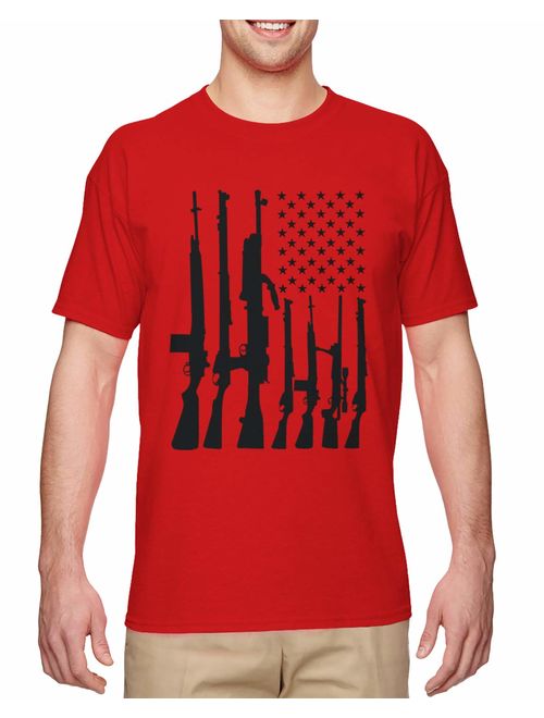 Haase Unlimited Machine Gun American Flag - 2nd Amendment Men's T-Shirt