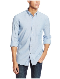 Men's Long Sleeve Button Down Solid Oxford Shirt