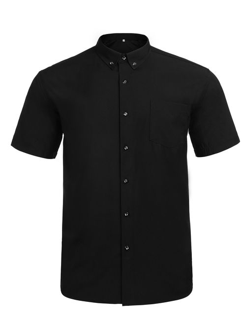 Buy Jeopace Mens Big and Tall Short Sleeve Button Down Dress Shirts ...