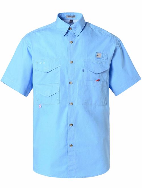 Alimens & Gentle Short Sleeve Wicking Fabric Sun Protection Fishing Casual Shirts