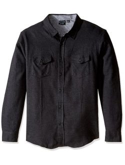 Burnside Men's Carter 2 Solid Flannel Button Down Long Sleeve Shirt