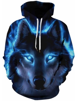 FLYCHEN Men's 3D Hoodie Pullover Print Pattern Fashion Sweatshirt Sportswear