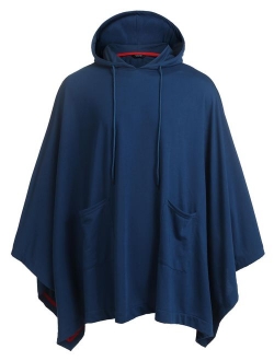 Unisex Casual Hooded Poncho Cape Cloak Fashion Coat Hoodie Pullover with Pocket