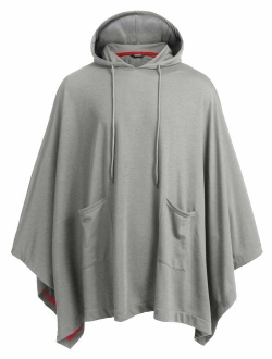 Unisex Casual Hooded Poncho Cape Cloak Fashion Coat Hoodie Pullover with Pocket