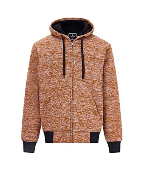 Yasumond Men's Hoodies Full Zip Sherpa Lined Heavyweight Fleece Warm Sweatshirts Big and Tall