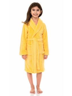 TowelSelections Girls Robe, Kids Plush Shawl Fleece Bathrobe