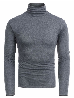 RAGEMALL Mens Basic Turtleneck Thermal Long Sleeve T-Shirt Sweatshirt Cozy Pullover Tops