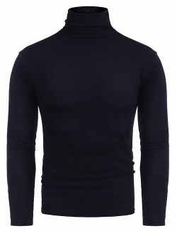 RAGEMALL Mens Basic Turtleneck Thermal Long Sleeve T-Shirt Sweatshirt Cozy Pullover Tops