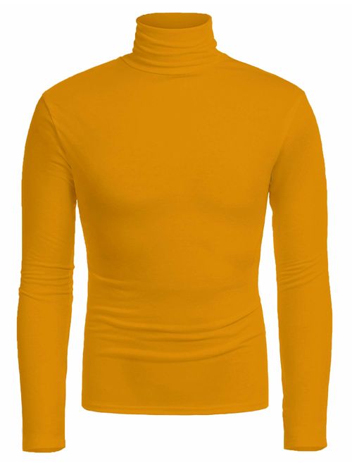 RAGEMALL Mens Basic Turtleneck Thermal Long Sleeve T-Shirt Sweatshirt Cozy Pullover Tops