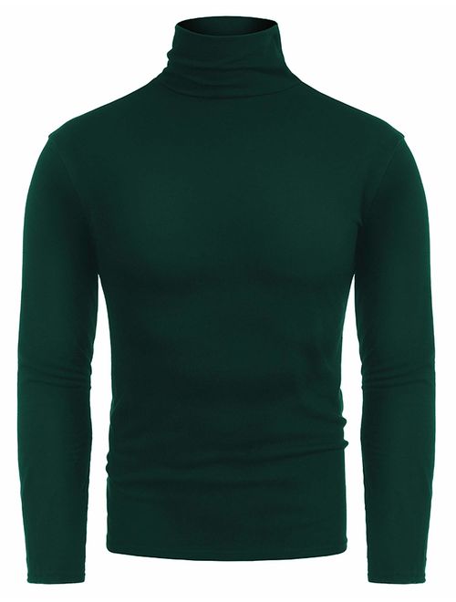 RAGEMALL Mens Basic Turtleneck Thermal Long Sleeve T-Shirt Sweatshirt Cozy Pullover Tops