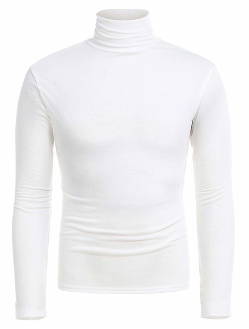 RAGEMALL Mens Basic Turtleneck Thermal Long Sleeve T-Shirt Sweatshirt Cozy Pullover Tops