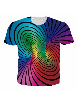 RAISEVERN Unisex Casual 3D Pattern Printed Short Sleeve T-Shirts Top Tees