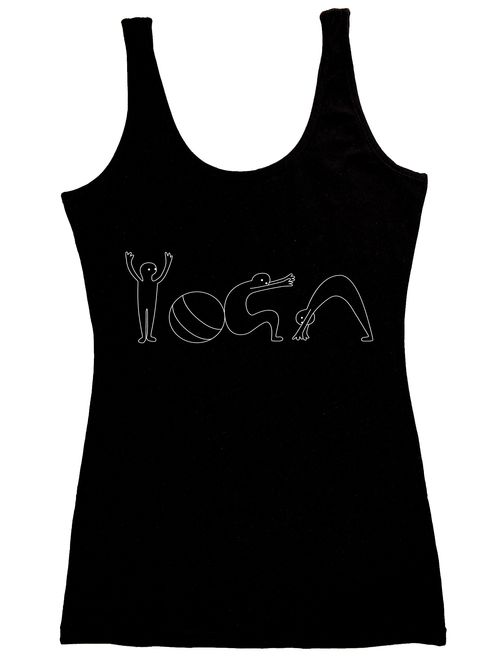 TREELANCE Organic Cotton Yoga Workout Tank Top Spiritual Moon Shirts Tops Tees for Women