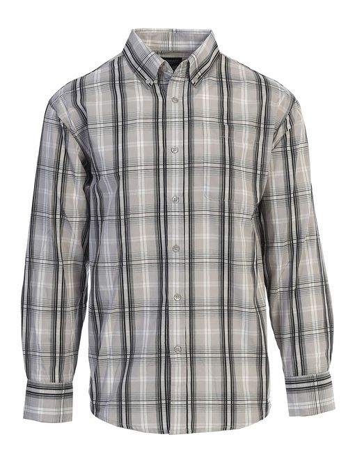 Gioberti Men's Long Sleeve Plaid Big and Tall Shirt