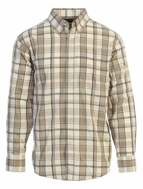 Gioberti Men's Long Sleeve Plaid Big and Tall Shirt