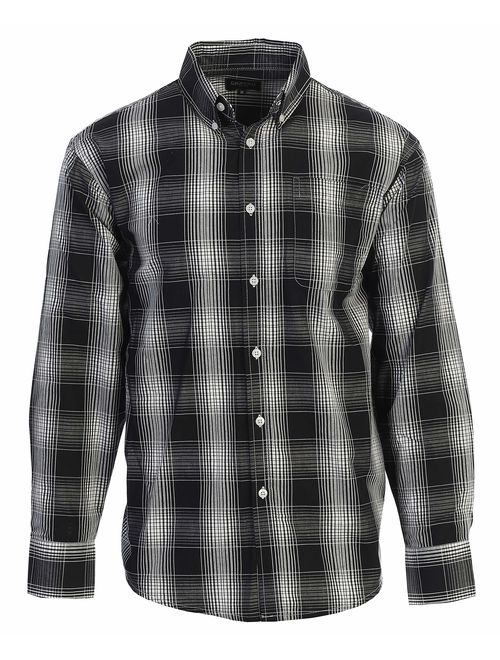 Gioberti Men's Long Sleeve Plaid Big and Tall Shirt