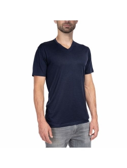 Woolly Clothing Men's Merino Wool V-Neck Tee Shirt - Everyday Weight - Wicking Breathable Anti-Odor