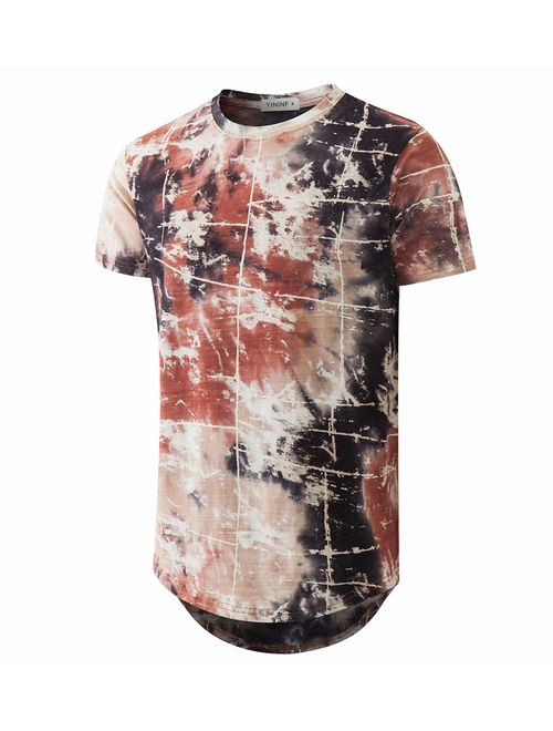 YININF Mens Hipster Hip-Hop Premiun Tees - Stylish Longline Latest Fashion Print T-Shirts