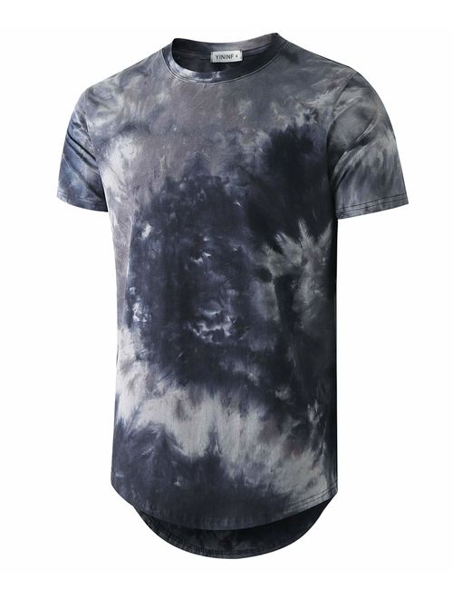 YININF Mens Hipster Hip-Hop Premiun Tees - Stylish Longline Latest Fashion Print T-Shirts