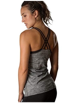 icyzone Women Workout Yoga Spaghetti Strap Racerback Tank Top with Built in Bra