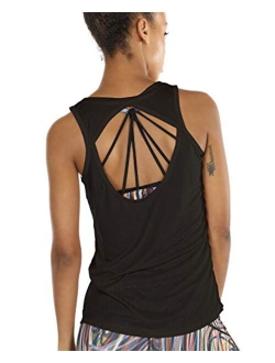 icyzone Yoga Tops Activewear Workout Clothes Open Back Fitness Racerback Tank Tops for Women(Pack of 2)