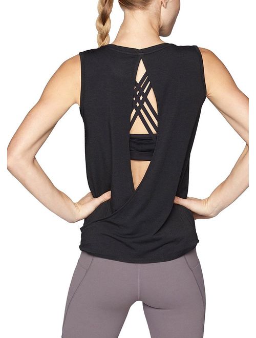 Buy Mippo Workout Clothes for Women Cute Open Back Yoga Tops Muscle Tank  Running Tank Tops online