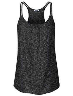 Hibelle Womens Scoop Neck Cute Racerback Yoga Workout Tank Top