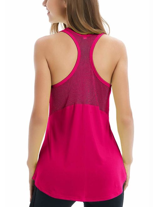 Fihapyli Women's Sleeveless Breathable Racerback Workout Tank Tops