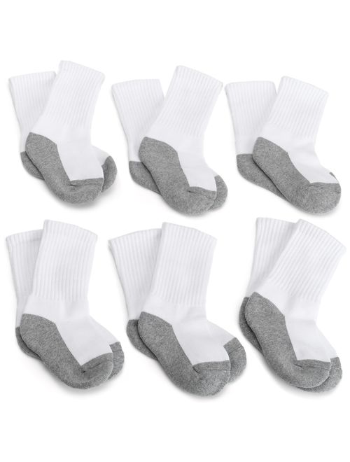 Jefferies Socks Boys Seamless Toe Athletic Crew 6-pack