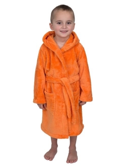 TowelSelections Boys Robe, Kids Plush Hooded Fleece Bathrobe