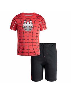 Avengers Black Panther Spiderman Hulk Boys' Athletic T-Shirt & Mesh Shorts Set