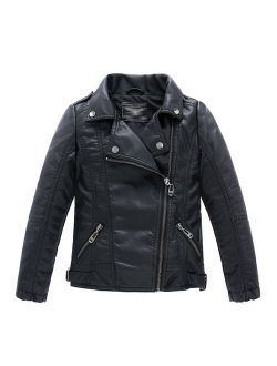 LJYH Children's Collar Motorcycle Faux Leather Coat Boys Faux Leather Jacket