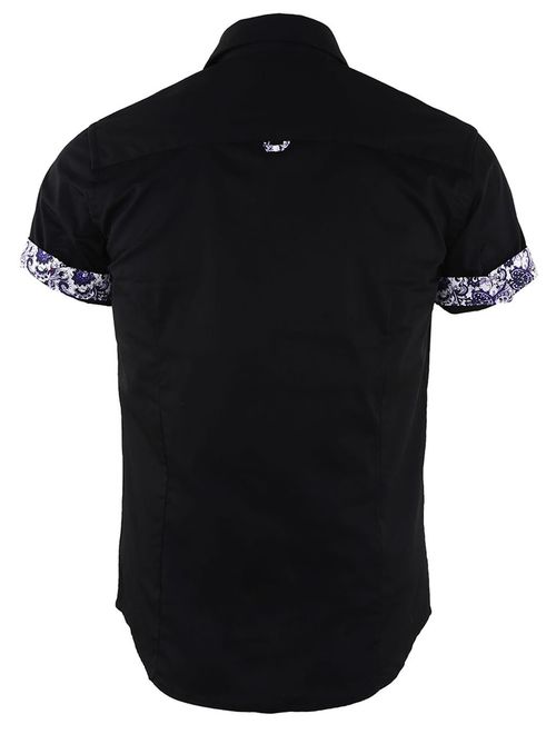 Jandukar Men's Floral Short Sleeve Print Button Down Summer Casual Dress Shirt