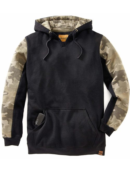 Venado Heavyweight Camo Hoodie for Men - Hidden Security Pocket | v-Neck Opening