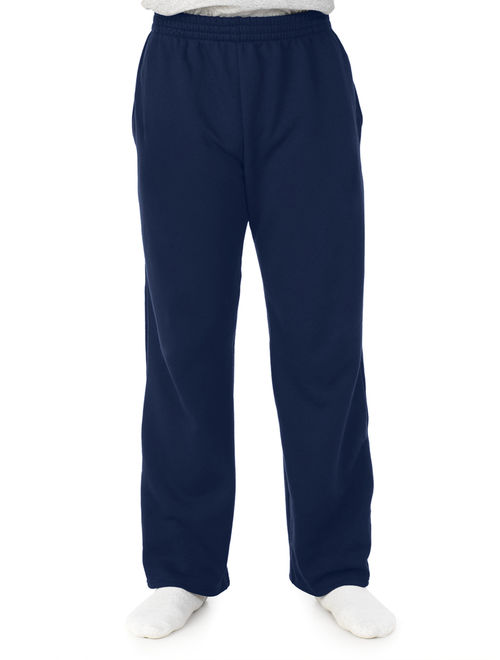 Fruit of the Loom Men's and Big Men's Fleece Open Bottom Sweatpant with Pockets, up to 5XL