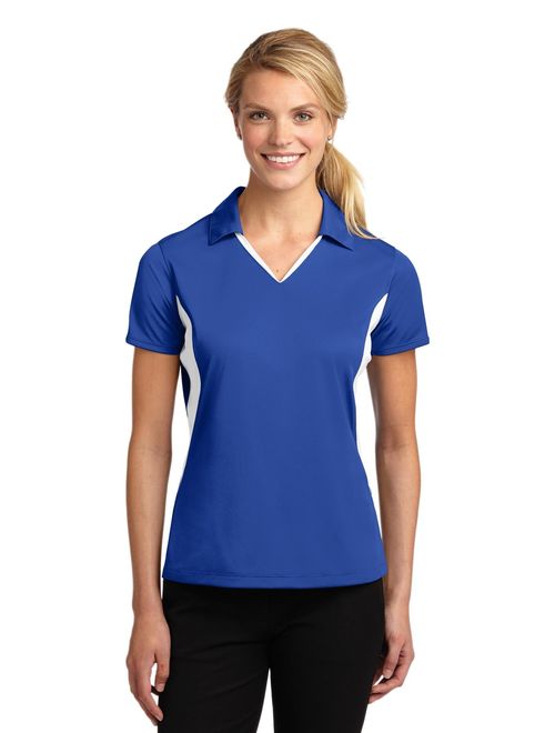 SPORT-TEK Women's Side Blocked Micropique Sport Wick Polo