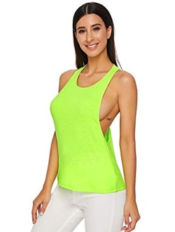 Women's Sleeveless Flowy Loose Fit Racerback Yoga Workout Tank Top