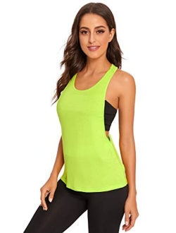 Women's Sleeveless Flowy Loose Fit Racerback Yoga Workout Tank Top