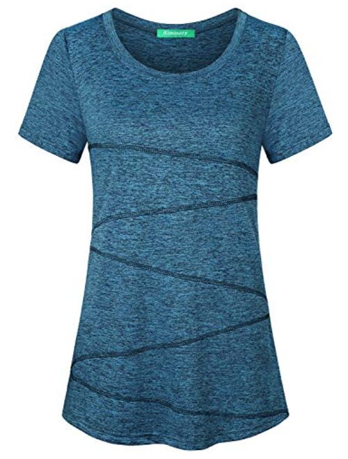 Kimmery Women's Short Sleeve Yoga Tops Activewear Running Workout T-Shirt