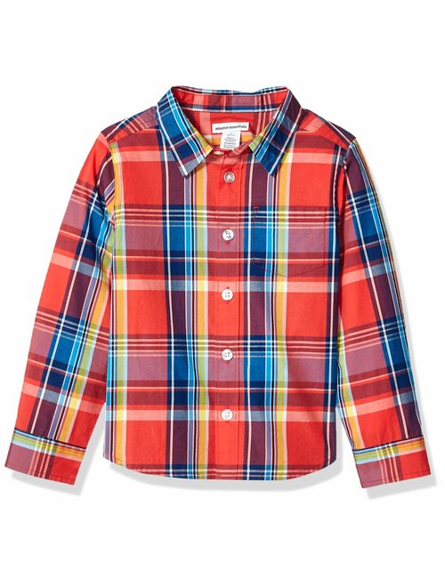 Amazon Essentials Boys' Long-Sleeve Poplin/Chambray Shirt